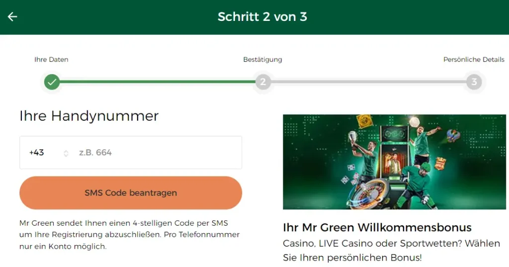 mr green registrieren